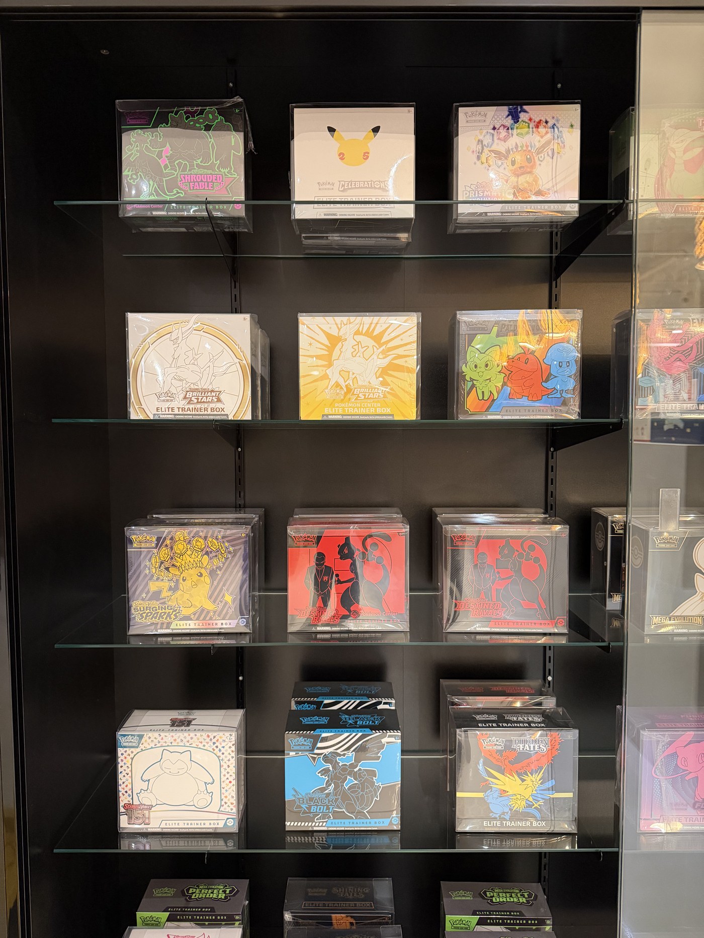 Pokémon Elite Trainer Box display shelf